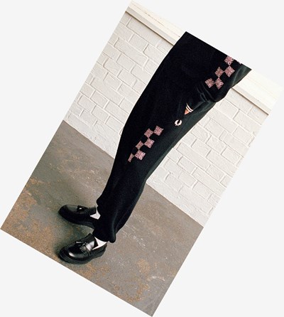 Fred Perry Adish Embroidered Sweatpants Broek Heren Zwart | YTI180427