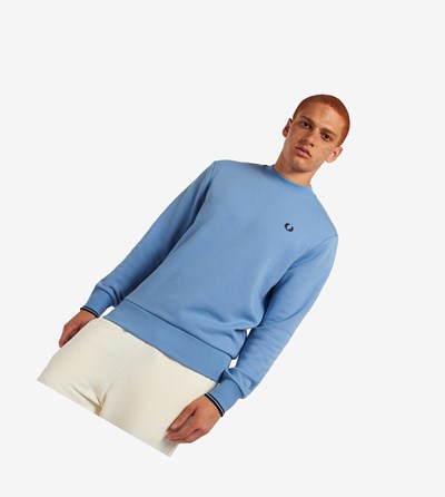 Fred Perry Crew Neck Sweatshirt Heren Blauw | SHV038572