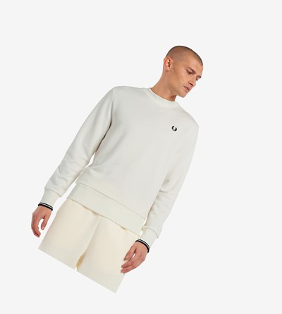 Fred Perry Crew Neck Sweatshirt Heren Wit | BTI281605