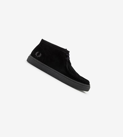 Fred Perry Dawson Mid Suede Schoenen Heren Zwart | PXK125409