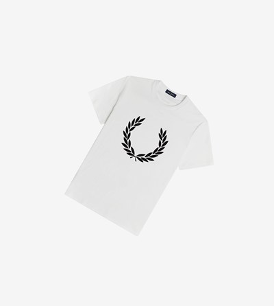 Fred Perry Flock Laurel Wreath T-shirts Heren Wit | PUR453981