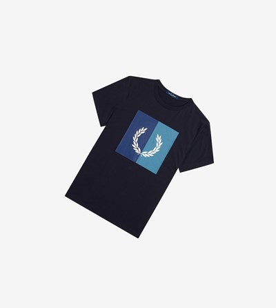 Fred Perry Laurel Wreath Grafische T-shirts Heren Zwart | TCS824965