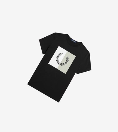 Fred Perry Laurel Wreath Grafische T-shirts Heren Zwart | TZC348592