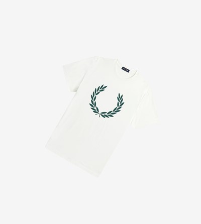 Fred Perry Laurel Wreath Print T-shirts Heren Wit | NHK064815