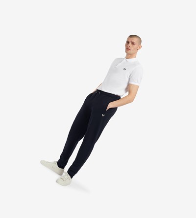 Fred Perry Loopback Sweatpants Broek Heren Donkerblauw | KGY486037