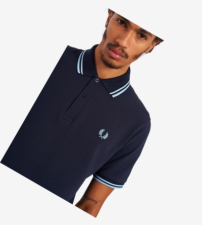 Fred Perry M12 Poloshirt Heren Donkerblauw | VEX362714