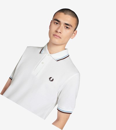 Fred Perry M12 Poloshirt Heren Wit Bordeaux | DXK287403