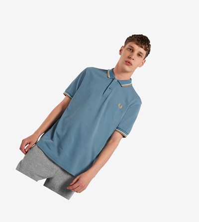 Fred Perry M3600 Poloshirt Heren Grijs Blauw Goud | SBT839217