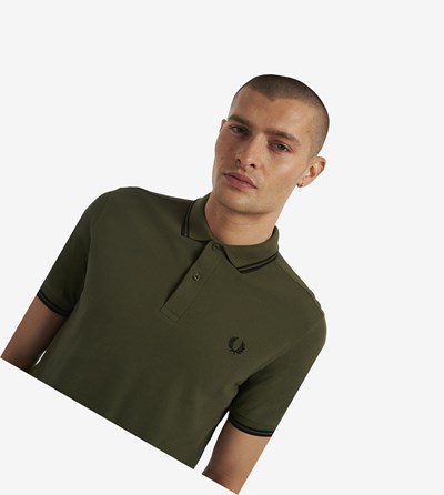 Fred Perry M3600 Poloshirt Heren Groen Zwart | XJR017859