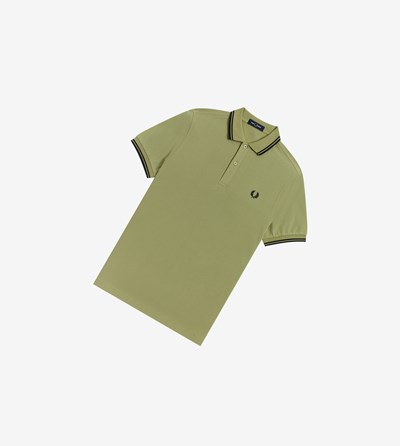 Fred Perry M3600 Poloshirt Heren Olijfgroen Groen Donkerblauw | DAV940182