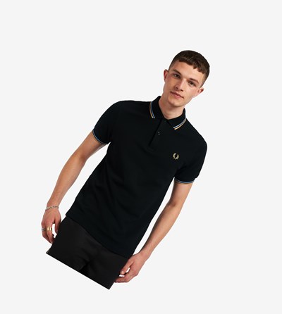 Fred Perry M3600 Poloshirt Heren Zwart Blauw | CIK893705