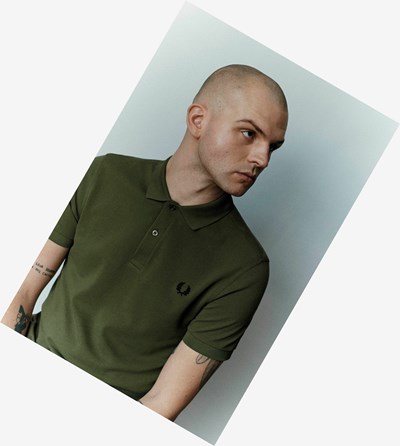 Fred Perry M6000 Poloshirt Heren Groen Zwart | SYM759430