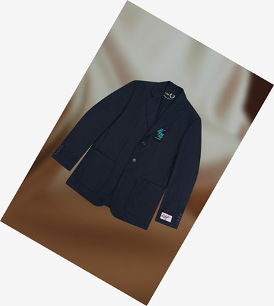 Fred Perry Raf Simons Patch Detail Blazer Jassen Heren Donkerblauw | NWR689340