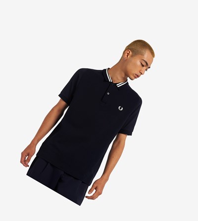 Fred Perry Raglan Sleeve Poloshirt Heren Donkerblauw | SXE026817