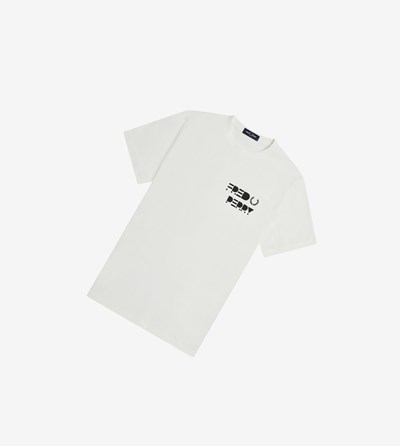 Fred Perry Raised Grafische T-shirts Heren Wit | ZXH948063