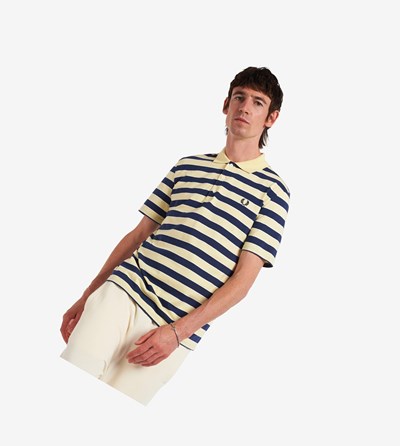 Fred Perry Reissues Striped Jersey Poloshirt Heren Geel | FKW631587