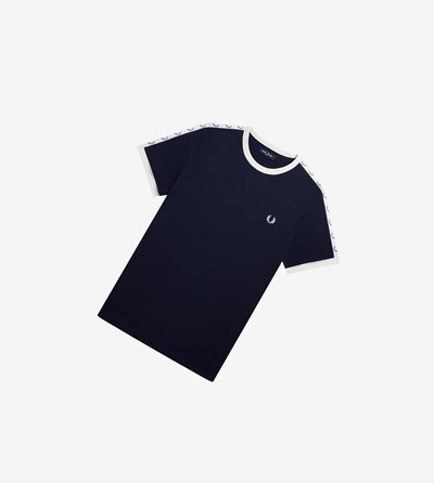 Fred Perry Taped Ringer T-shirts Heren Donkergrijs Blauw | AFB316580