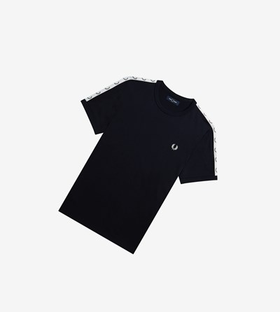 Fred Perry Taped Ringer T-shirts Heren Donkerblauw | WRZ826943