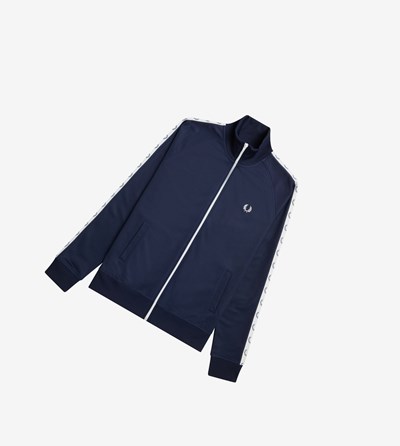 Fred Perry Taped Trainingsjack Heren Donkergrijs Blauw | CZJ596780