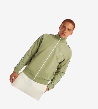 Fred Perry Taped Trainingsjack Heren Olijfgroen Groen | RCN120784