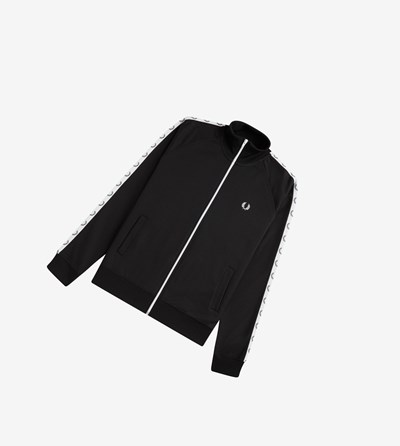 Fred Perry Taped Trainingsjack Heren Zwart | QVP961452