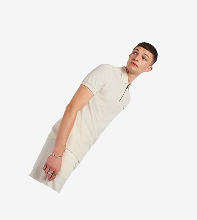 Fred Perry Towelling Zip Neck Poloshirt Heren Beige | ZPR134980