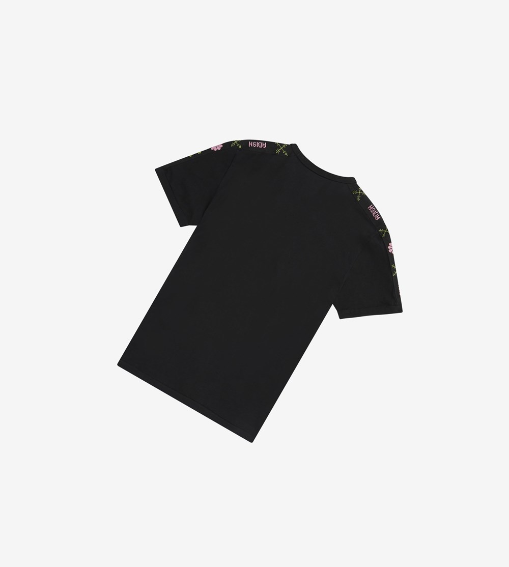 Fred Perry Adish Embroidered Tape Ringer T-shirts Heren Zwart | HVK409718