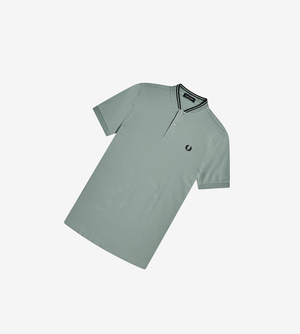 Fred Perry Bomber Collar Poloshirt Heren Zilver Blauw | TMQ640895