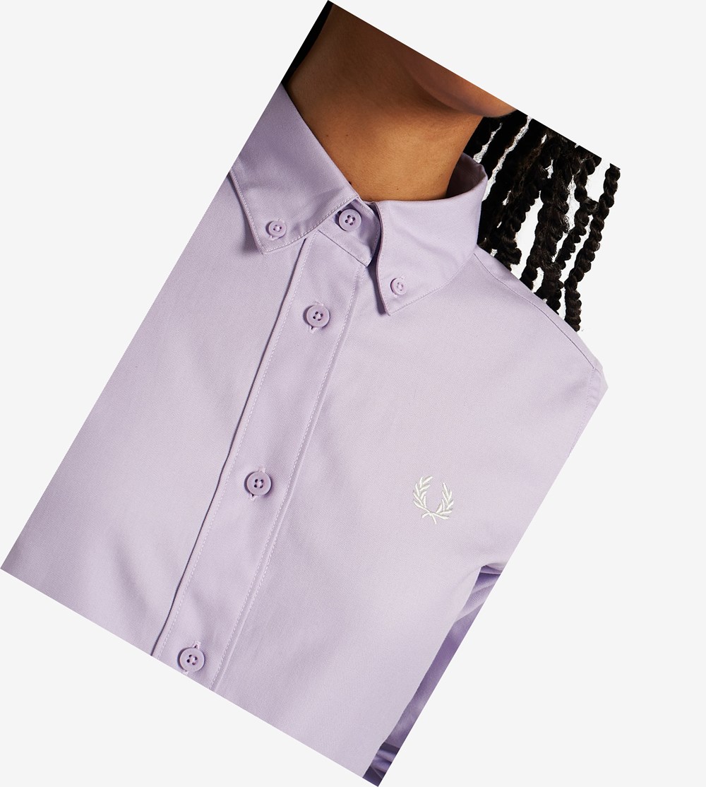 Fred Perry Button-Down Shirt T Shirts & Topjes Dames Paars | NAQ673921