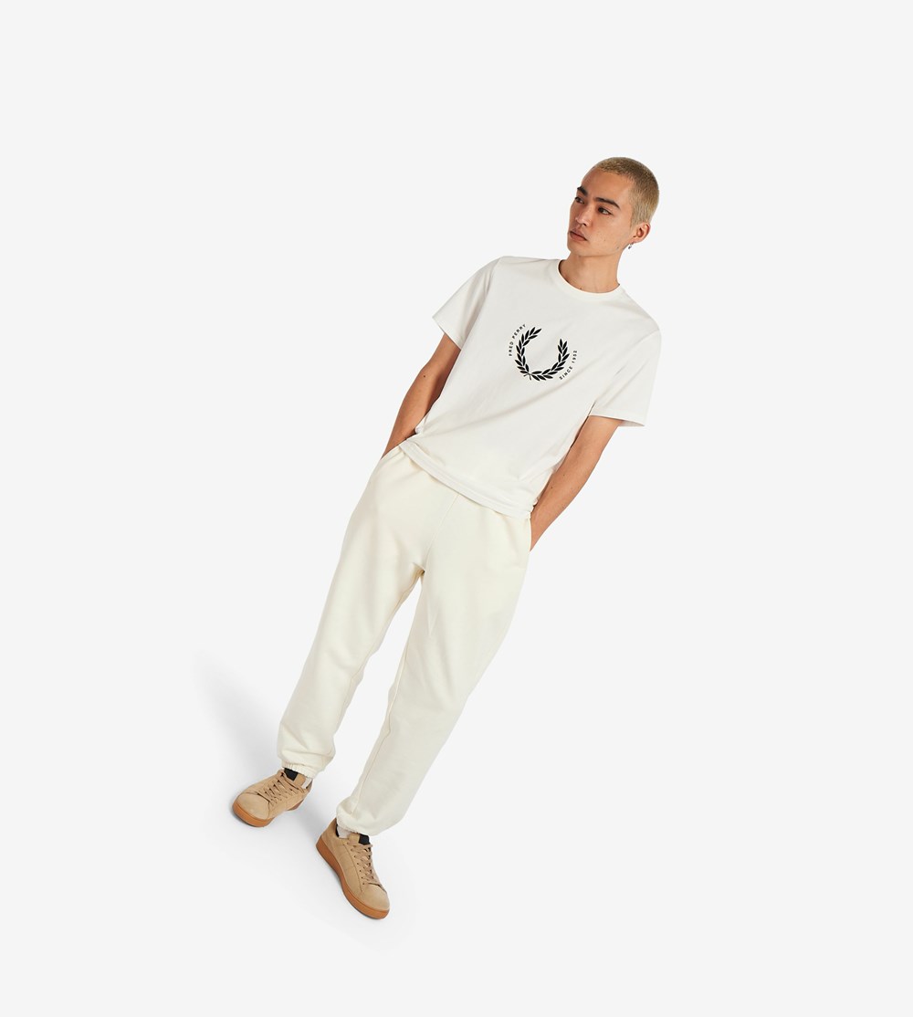 Fred Perry Circle Branding T-shirts Heren Wit | FAS720861