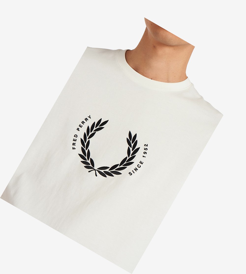 Fred Perry Circle Branding T-shirts Heren Wit | FAS720861