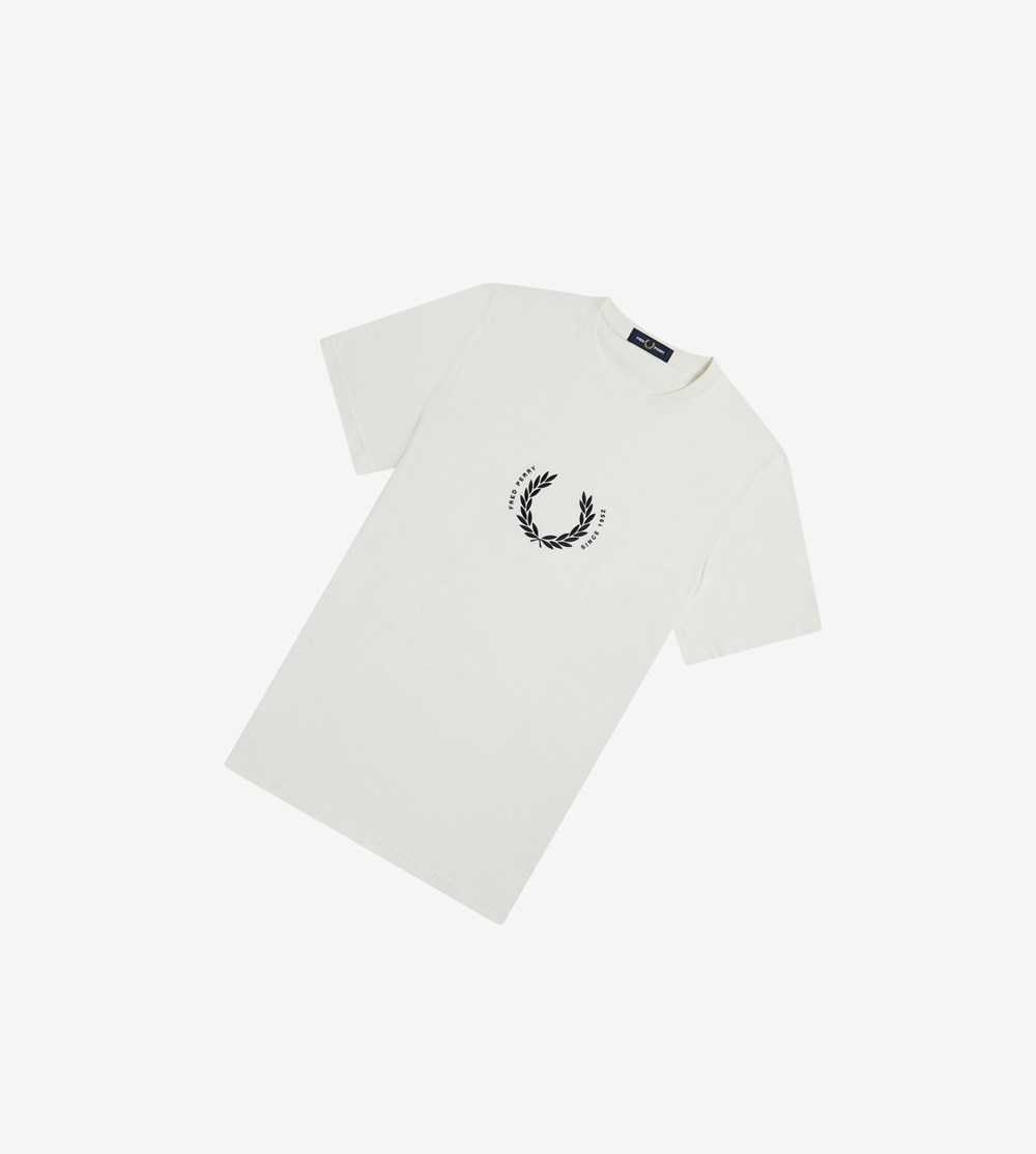 Fred Perry Circle Branding T-shirts Heren Wit | FAS720861