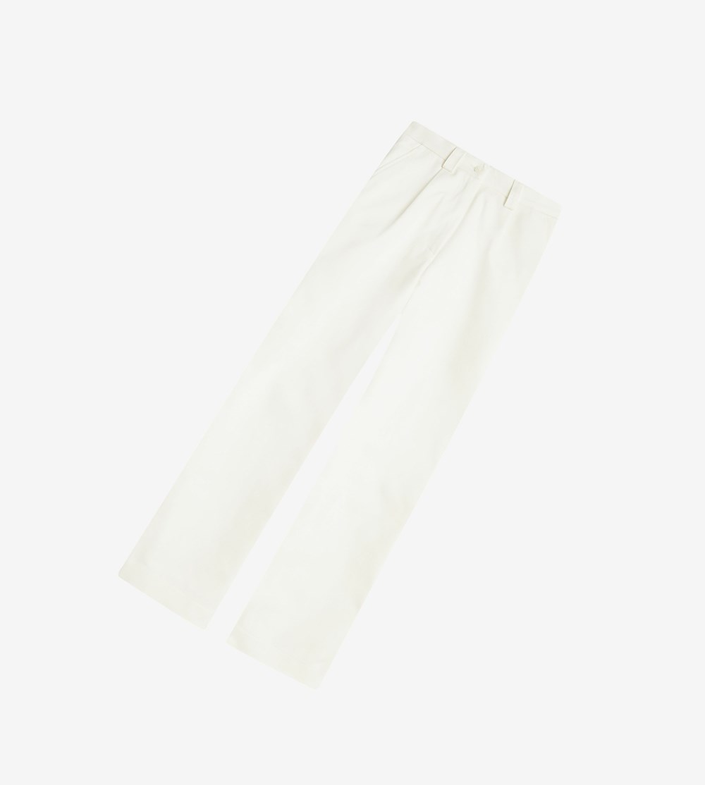 Fred Perry Cropped Brede Leg Trousers Broek Dames Wit | CIZ068351