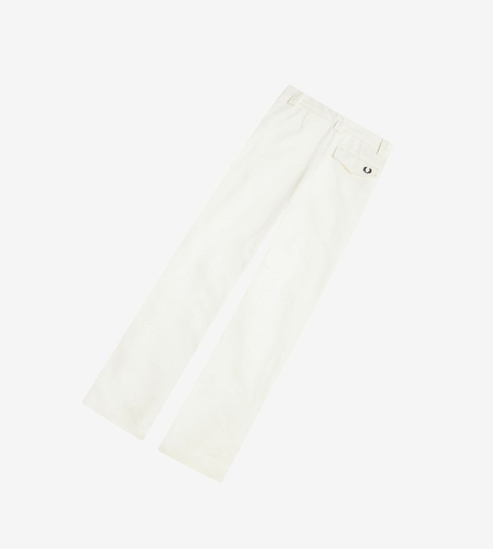 Fred Perry Cropped Brede Leg Trousers Broek Dames Wit | CIZ068351