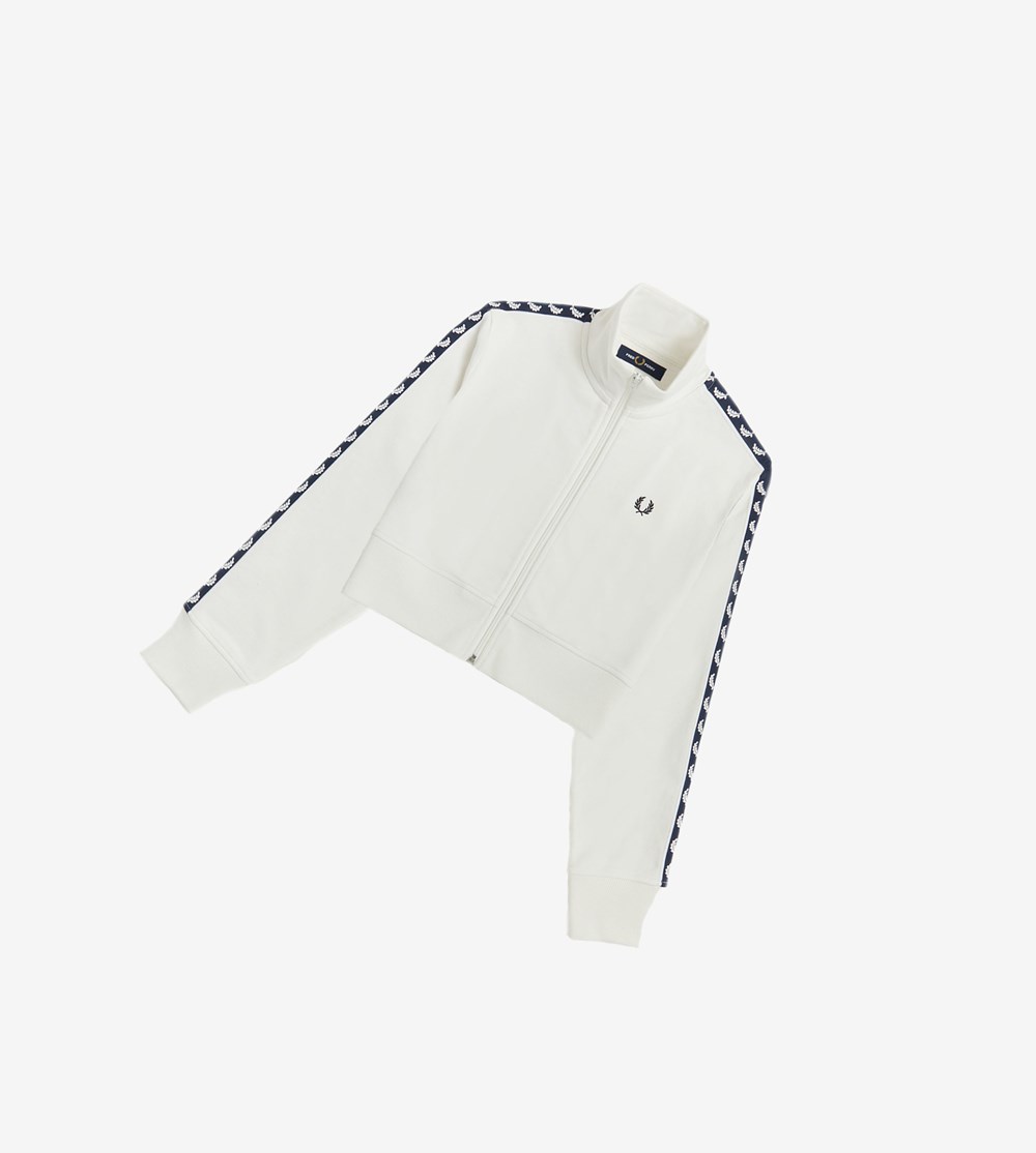 Fred Perry Cropped Taped Track Jackets Jassen Dames Wit | LSP817359