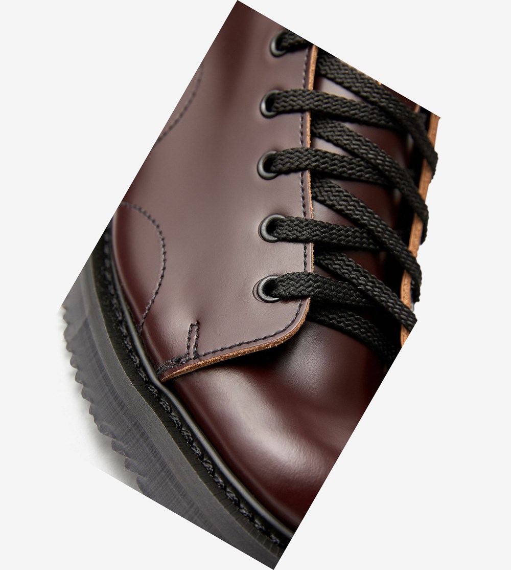 Fred Perry George CoxLeather Monkey Boots Laarzen Dames Bordeaux | BEG793854