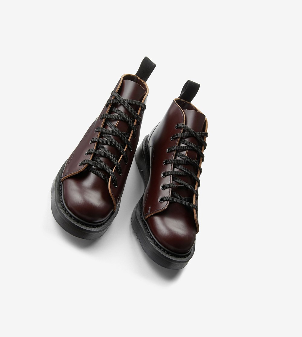 Fred Perry George CoxLeather Monkey Boots Laarzen Dames Bordeaux | BEG793854