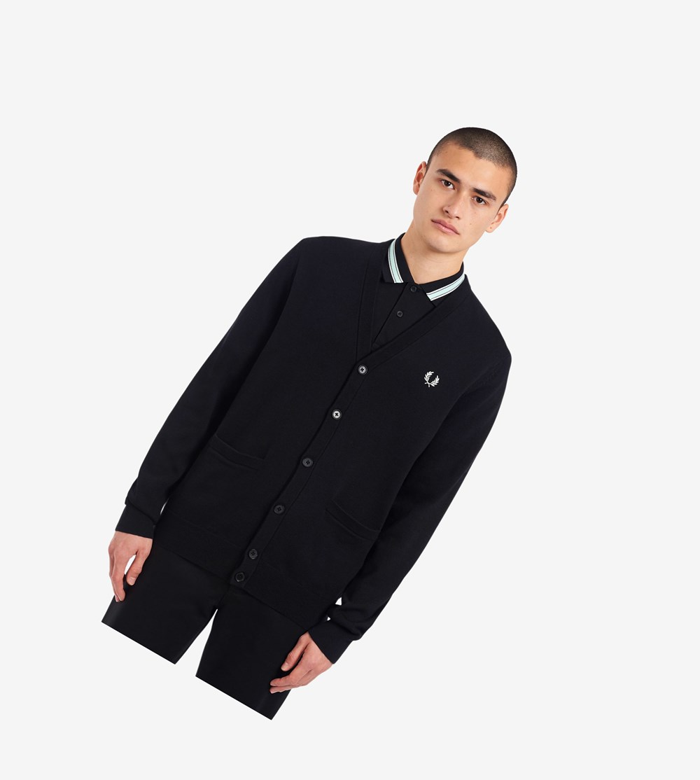 Fred Perry Klassieke Cardigan Gebreide Kleding Heren Zwart | ZCM305924