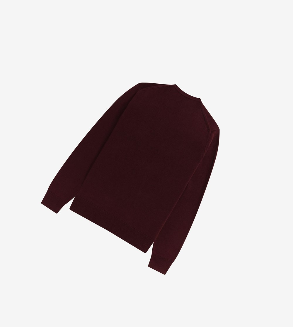 Fred Perry Klassieke Crew Neck Jumper Gebreide Kleding Heren Bordeaux | BUT035278