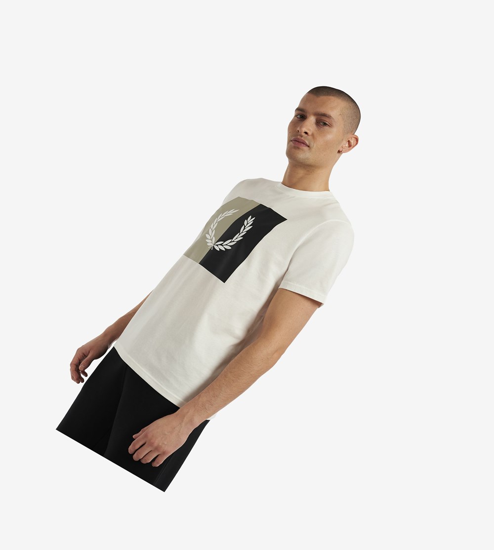 Fred Perry Laurel Wreath Grafische T-shirts Heren Wit | RBE389647