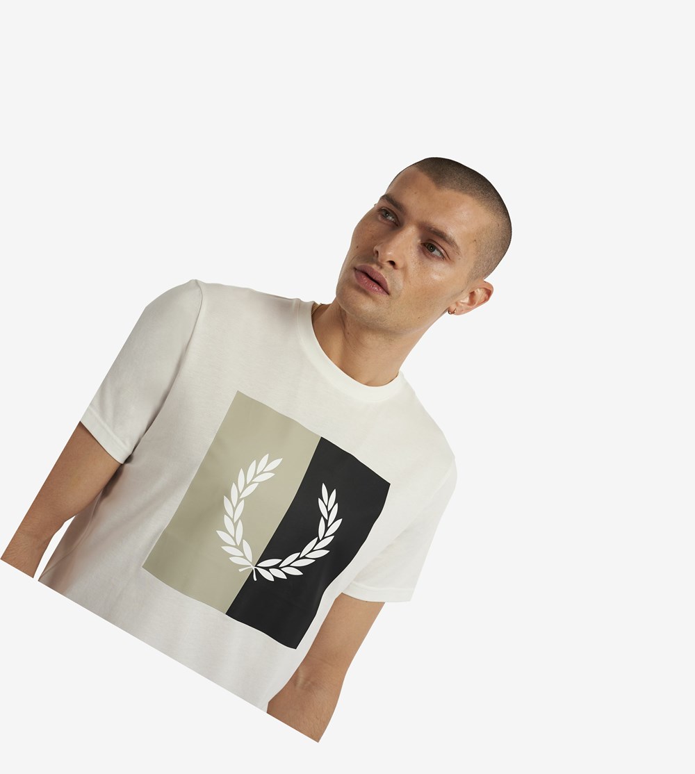 Fred Perry Laurel Wreath Grafische T-shirts Heren Wit | RBE389647