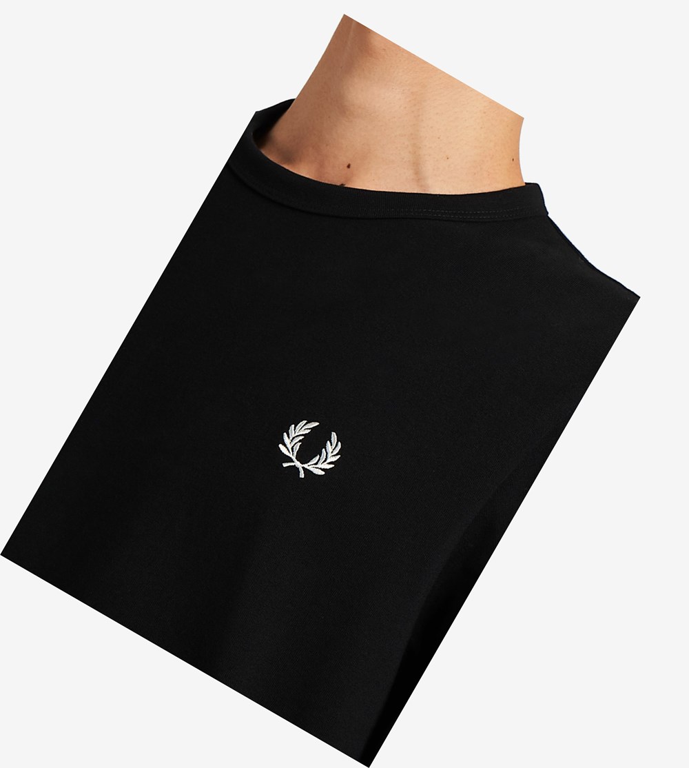 Fred Perry Laurel Wreath Long Sleeve T-shirts Heren Zwart | WMI295704