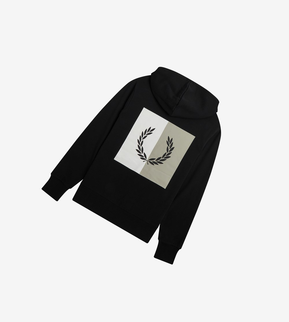 Fred Perry Laurel Wreath Met Capuchon Sweatshirt Heren Zwart | GLF384761