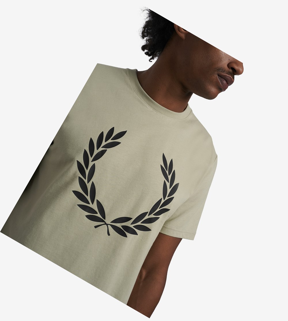 Fred Perry Laurel Wreath Print T-shirts Heren Grijs | CTR723891