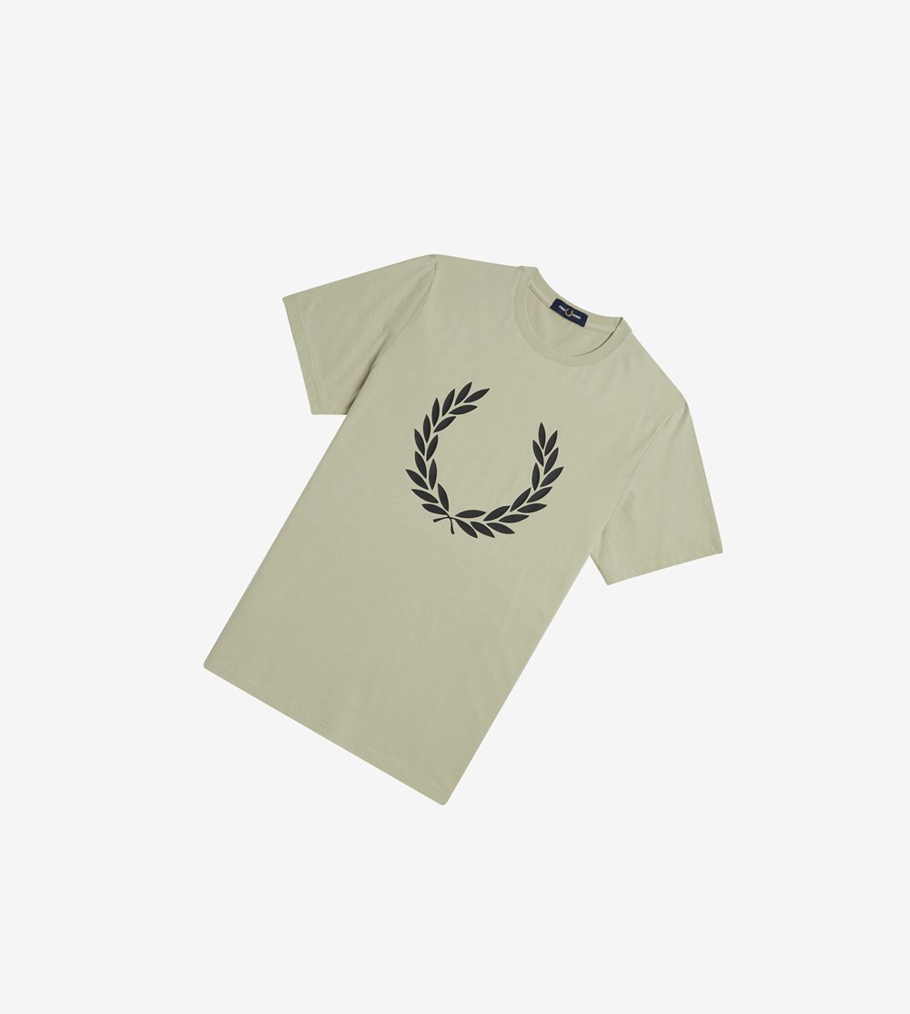 Fred Perry Laurel Wreath Print T-shirts Heren Grijs | CTR723891