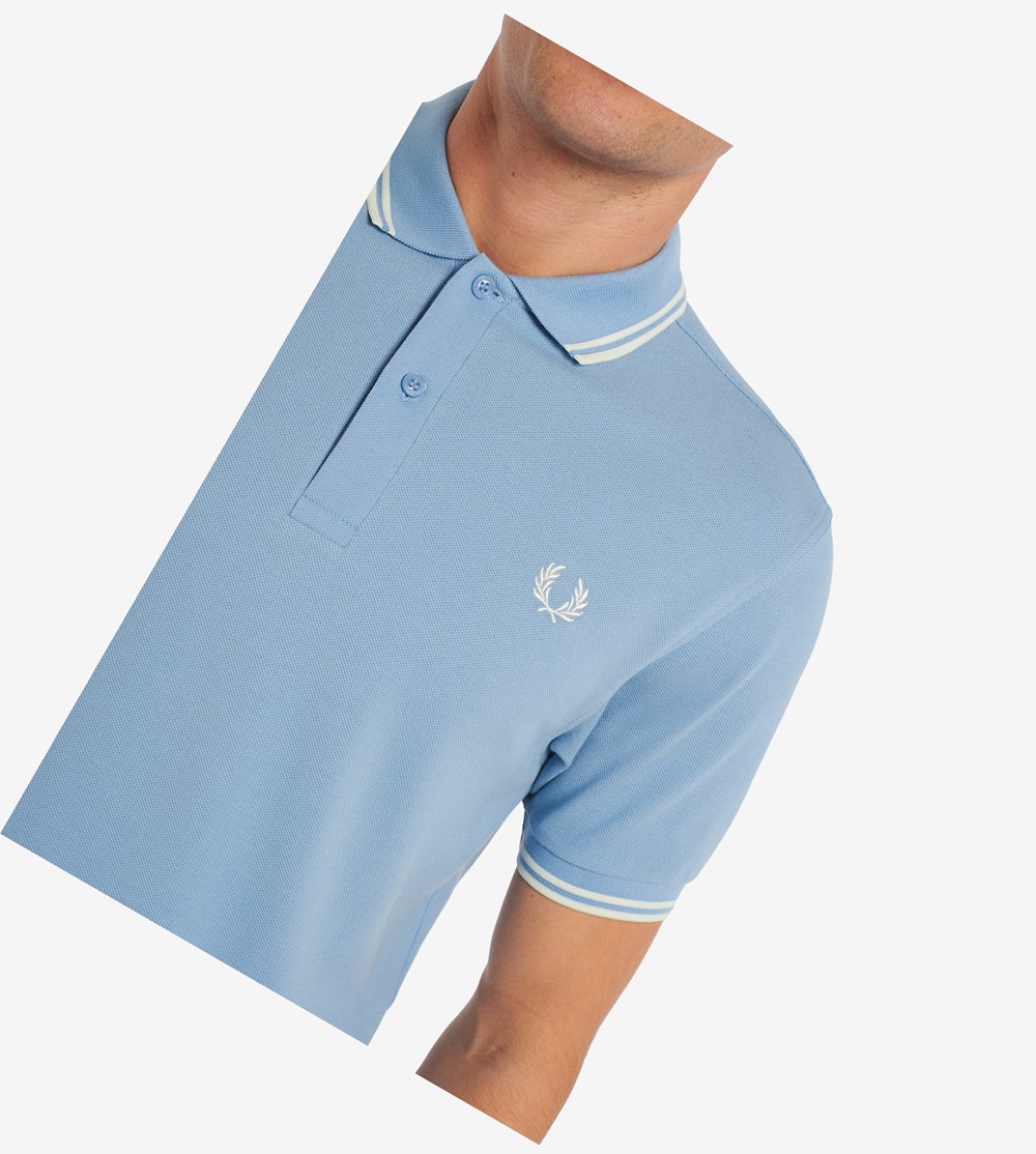 Fred Perry M3600 Poloshirt Heren Blauw Wit | XCP789160