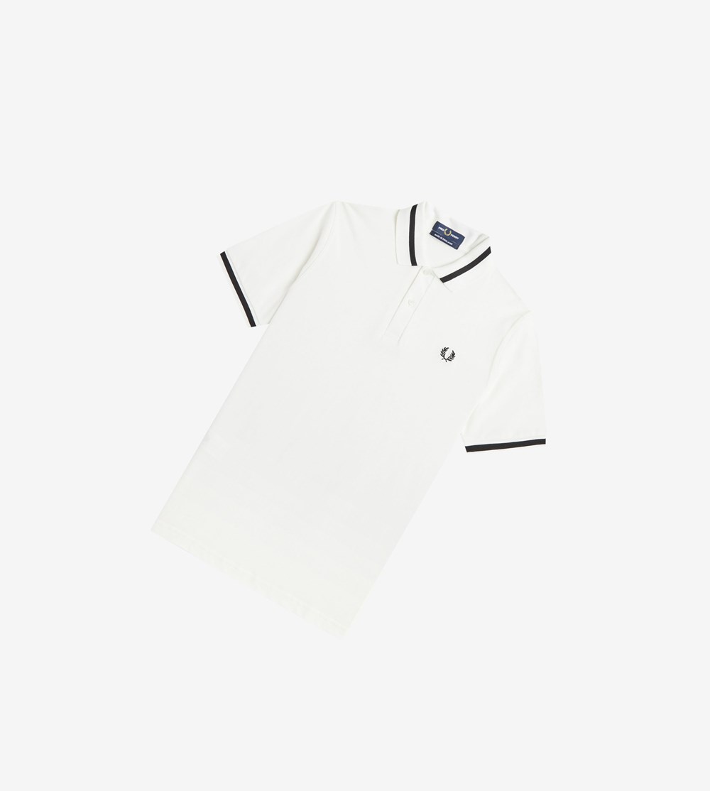 Fred Perry Made In England M2 Poloshirt Heren Wit Zwart | JMK987035