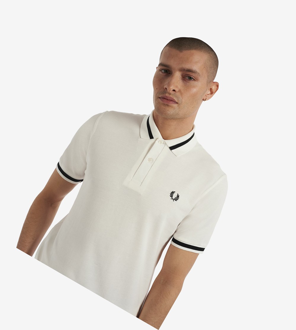 Fred Perry Made In England M2 Poloshirt Heren Wit Zwart | JMK987035