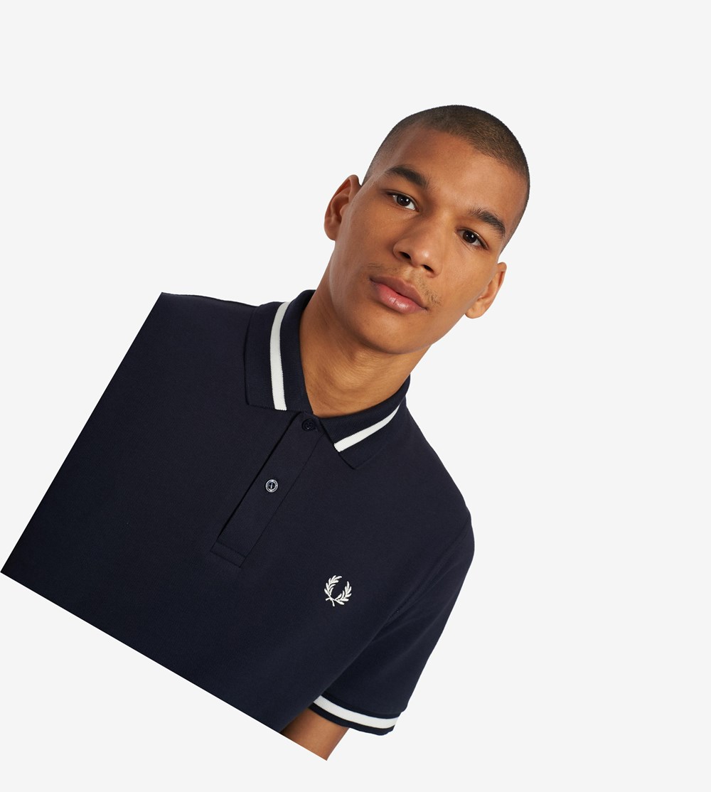 Fred Perry Made In England M2 Poloshirt Heren Donkerblauw Wit | NBJ907348