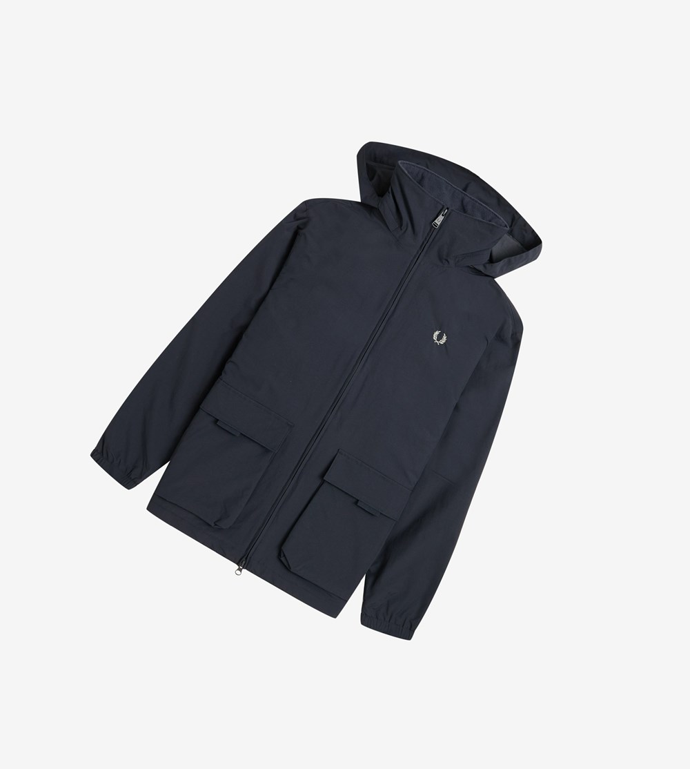 Fred Perry Patch Pocket Zip Through Jacket Jassen Heren Donkerblauw | YJP536271